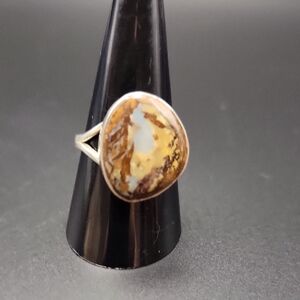 STUNNING Natural Australian Boulder Opal Ring 925 Sterling Silver Size 9 Unisex